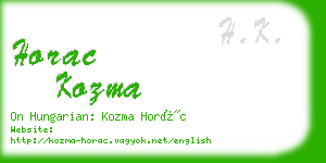 horac kozma business card